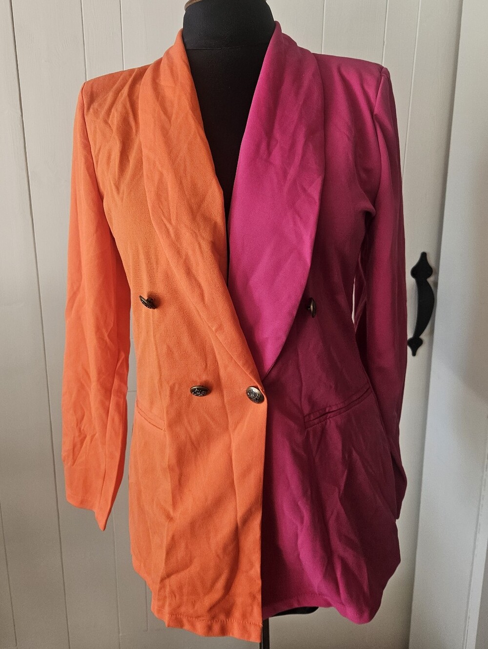 Two-Tone Orange & Fuchsia Women’s Blazer Jacket